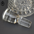 Belle carafe ancienne en verre blanc très épais avec bouchon Art déco
