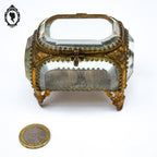 Boite à bijoux coffret 5 verres biseautés Napoléon III ancienne