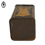 Boite ancienne à biscuits ou autre en fer art déco Art nouveau noir doré poignée porcelaine collection