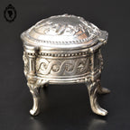 Boite ou coffret à bijoux métal gris forme commode vintage ancienne