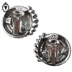 Boucles d’oreilles métal gris croissant de lune vintage