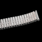 Bracelet de montre métal gris acier inoxydable extensible 18 mm vintage neuf