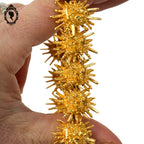 Bracelet jonc manchette articulé soleil doré Boucher vintage