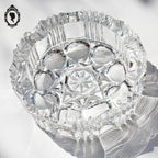 Cendrier en cristal blanc épais rond vintage