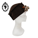 Chapeau femme laine marron foncé fleur NEUF Taille S 54 cm