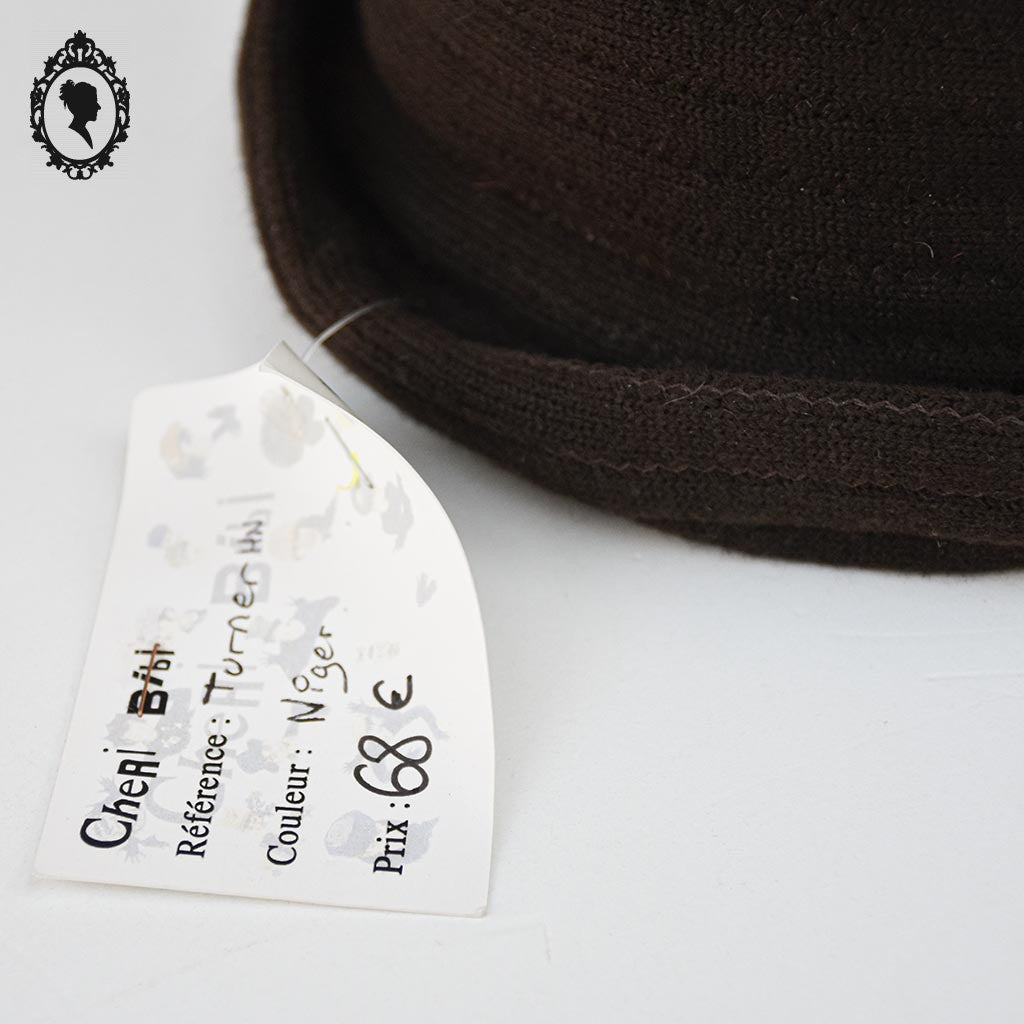 Chapeau marron hiver bonnet forme cloche pour femme NEUF S 55 cm