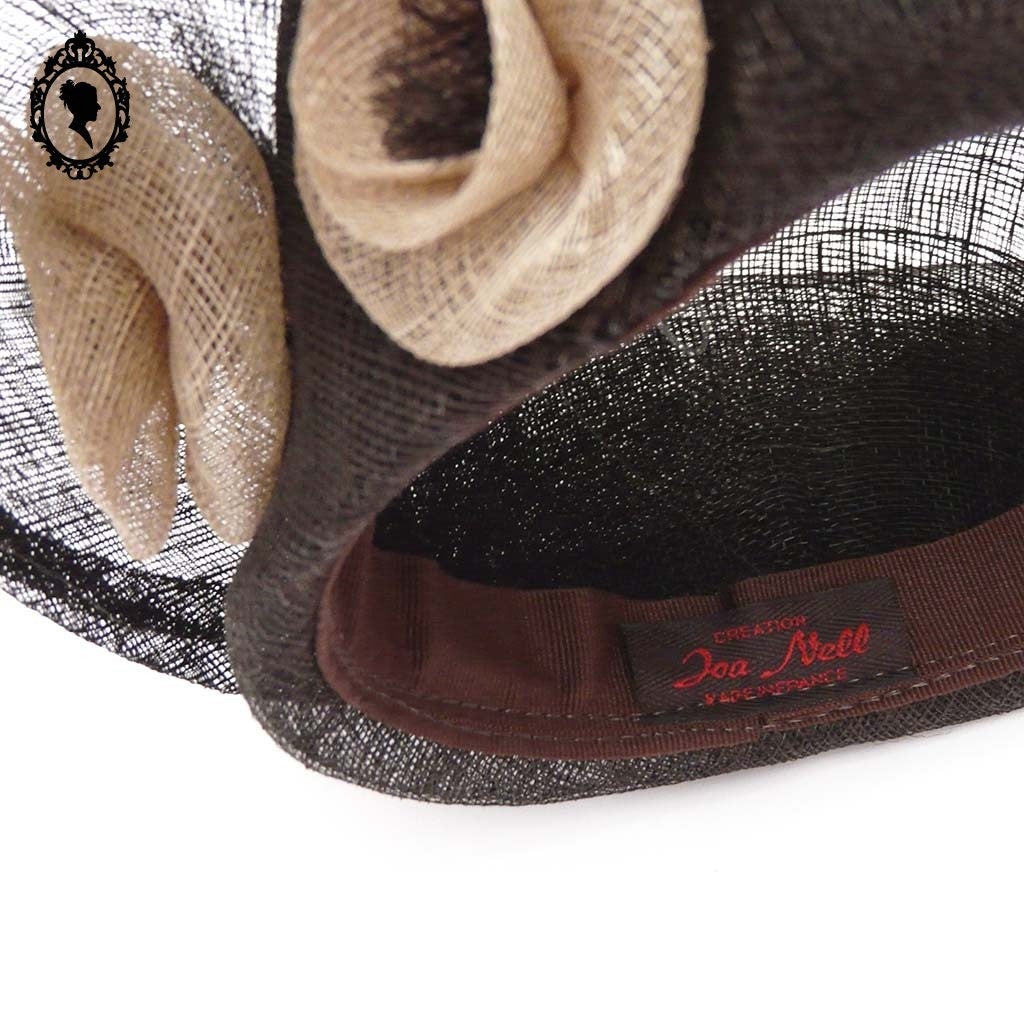 Chic Chapeau femme cérémonie marron Joa Nell en sisal NEUF  Taille S
