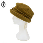 Chic Chapeau femme polaire beige camel forme cloche NEUF Taille S M 55 - 56 cm