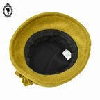 Chic Chapeau femme polaire vert jaune forme cloche NEUF Taille S M 55 - 56 cm