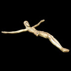 Christ crucifix H 33 cm en bronze doré signé J Mehary