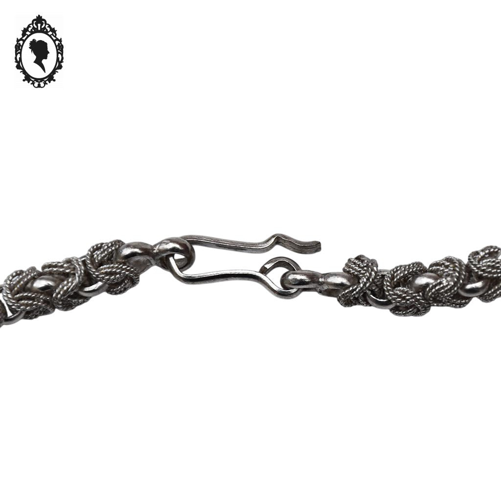 Collier chaîne byzantine métal argent serpentin articulé