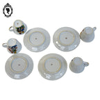 Dînette 4 tasses thé café porcelaine blanche dans l’esprit Germaine Bouret jouet vintage