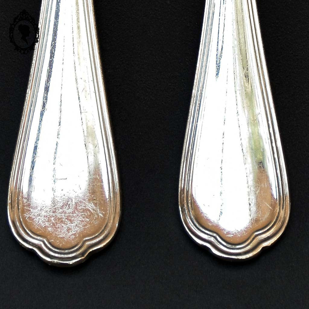 Ensemble 2 couverts enfant ou dessert Chritofle métal argenté dans écrin