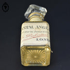 Flacon ancien collection en cristal héliotrope Anglais London pour cheveux et barbe