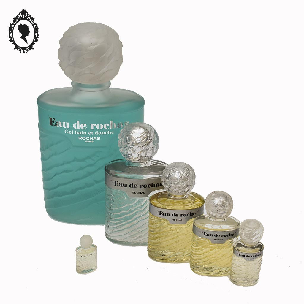 Série 6 Flacons en cascade Dummy Parfum Eau de Rochas objet collection de Vitrine parfumerie