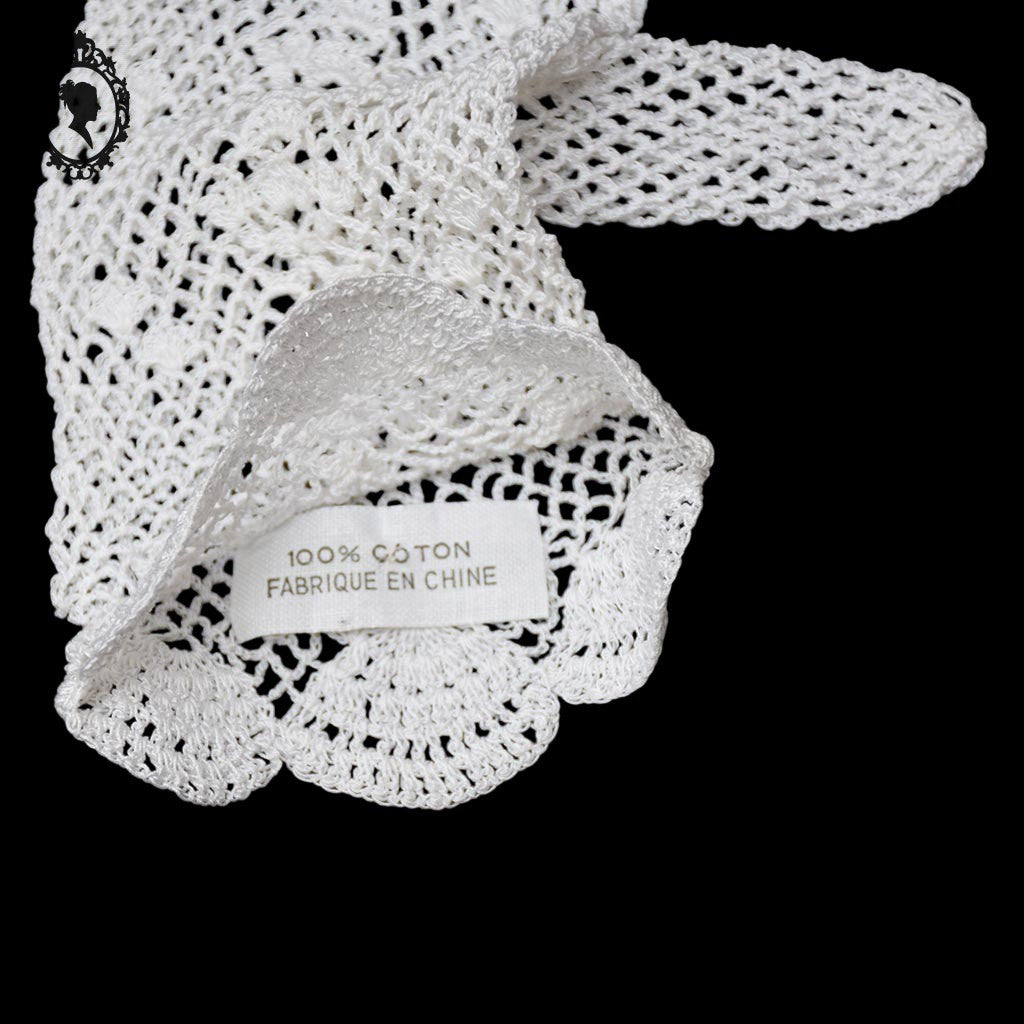 Gants blanc femme crochet ajouré T 6 12 - 6,5