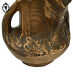 Grand vase Art Nouveau Gustave Van Vaerenbergh en plâtre marron ancien