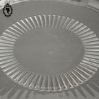 Grande cloche à fromage transparente en verre blanc avec son assiette plateau vintage