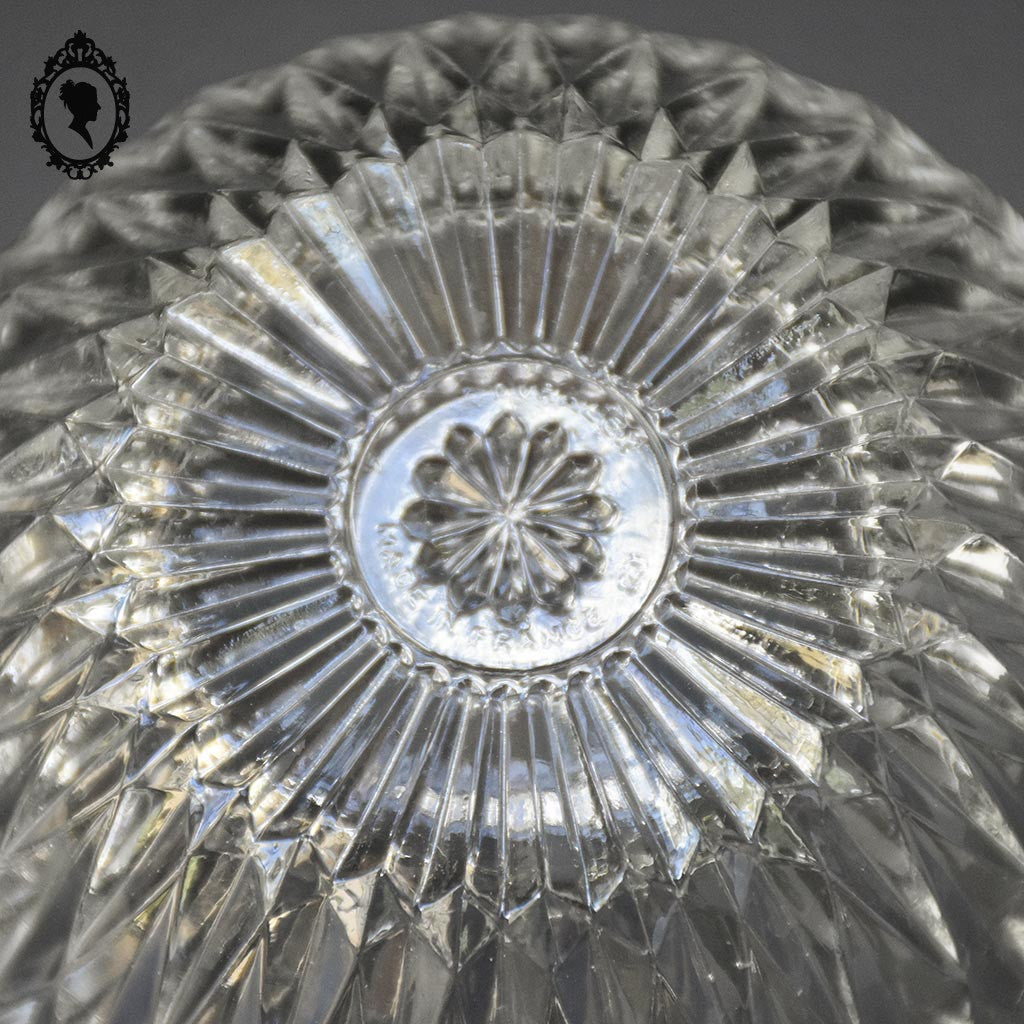 Jolie bonbonnière sucrier rond verre semi cristal Duralex vintage