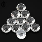 Lot 11 boutons diamant verre blanc transparent facetté D 2,3 cm 23 mm anciens