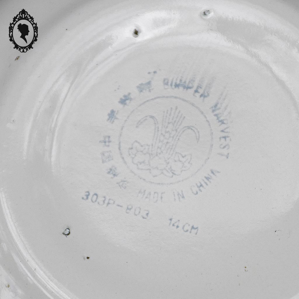 Lot 2 bols calottes rond fleuri en tôle fer émaillé vintage rétro D 14 cm