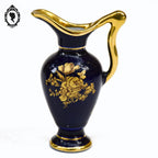Lot 2 petites aiguières vases bec anse bleu et doré porcelaine de Limoges vintage