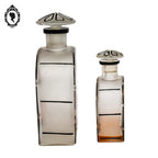 Lot 2 superbes anciens flacons parfum verre émaillé signé époque art déco