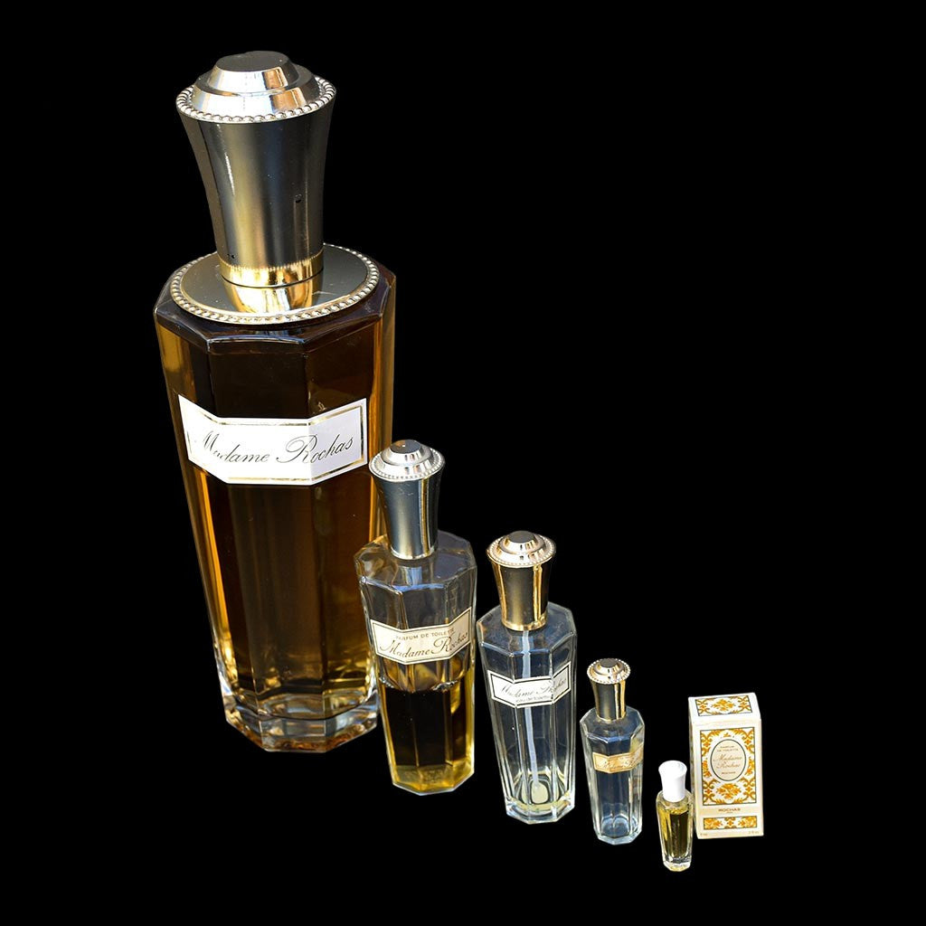 Lot 5 flacons factices Dummy Parfum Madame de Rochas vintage objet de collection, vitrine parfumerie