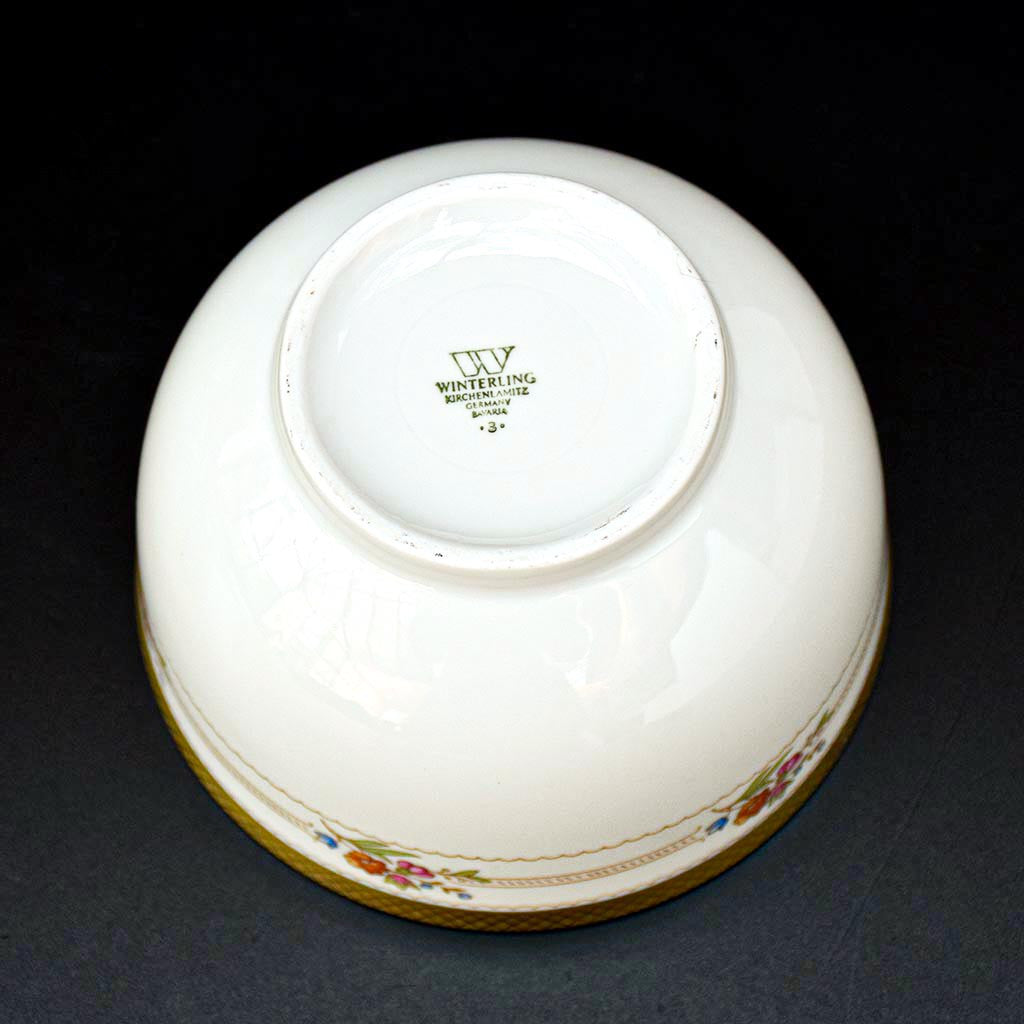 Lot 6 bols W Winterling Kirchenlamitz Germany Bavaria fleuri or vintage ancien