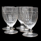 Lot 6 verres à digestif bistrot épais blancs à pied anciens
