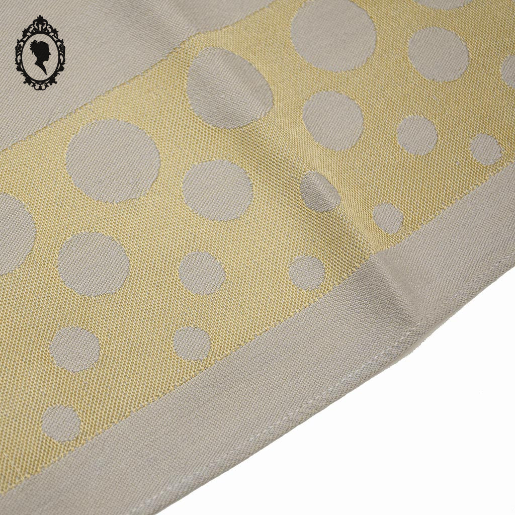 Lot 7 serviettes de table beiges et ronds dorés vintage 40 x 40 cm