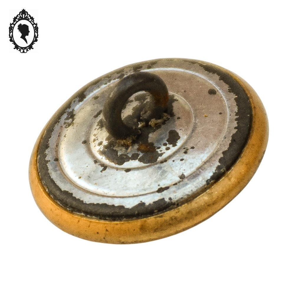 Lot plaque 24 boutons métal laiton doré relief ancre marine D 2 cm vintage