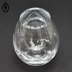 Magnifique vase en cristal épais blanc rond forme œuf handmade vintage