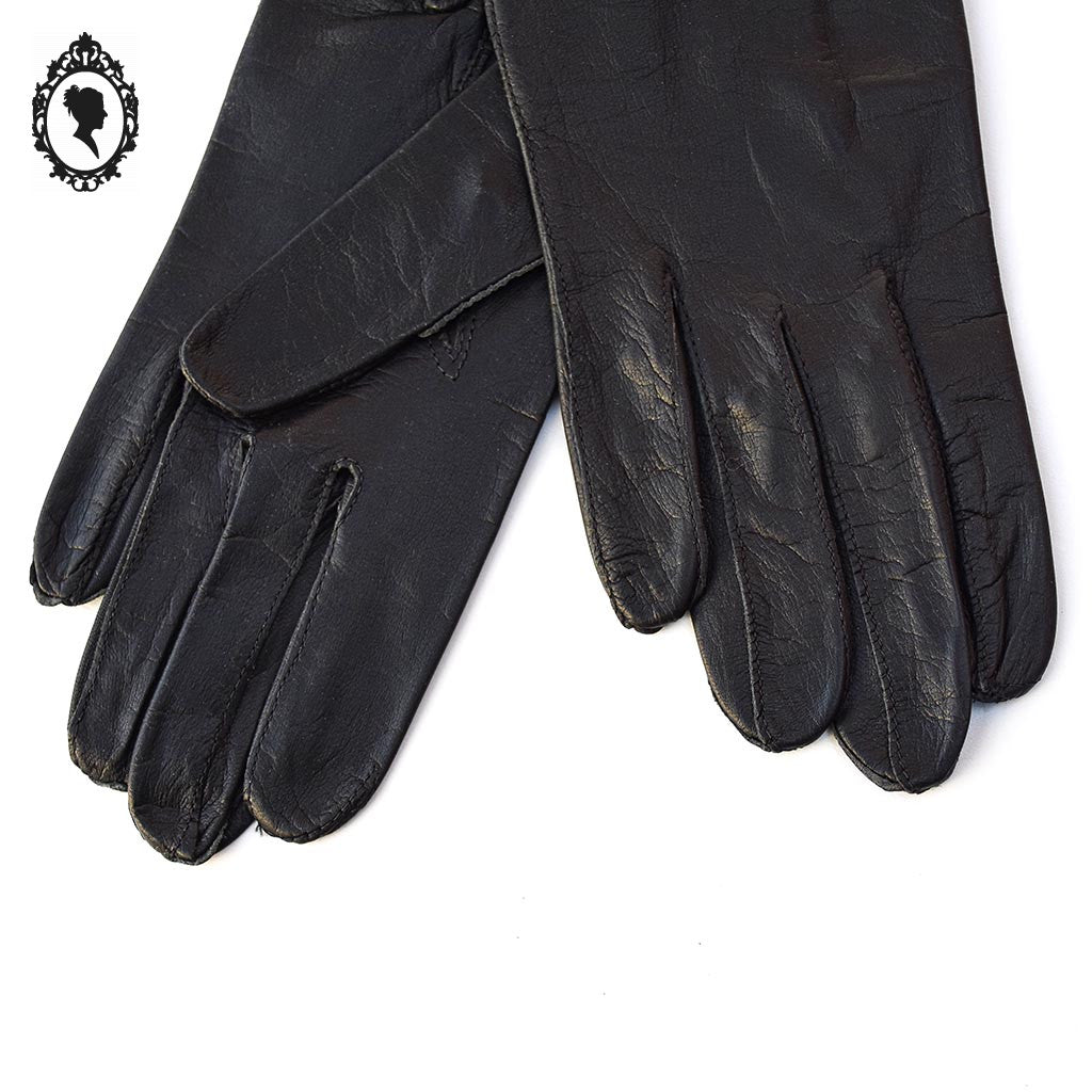 Magnifiques gants femme cuir souple noir T 6 1/2 - 6,5 vintages et neufs