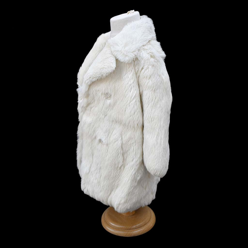 Manteau fourrure en lapin blanc enfant collection vintage ancien