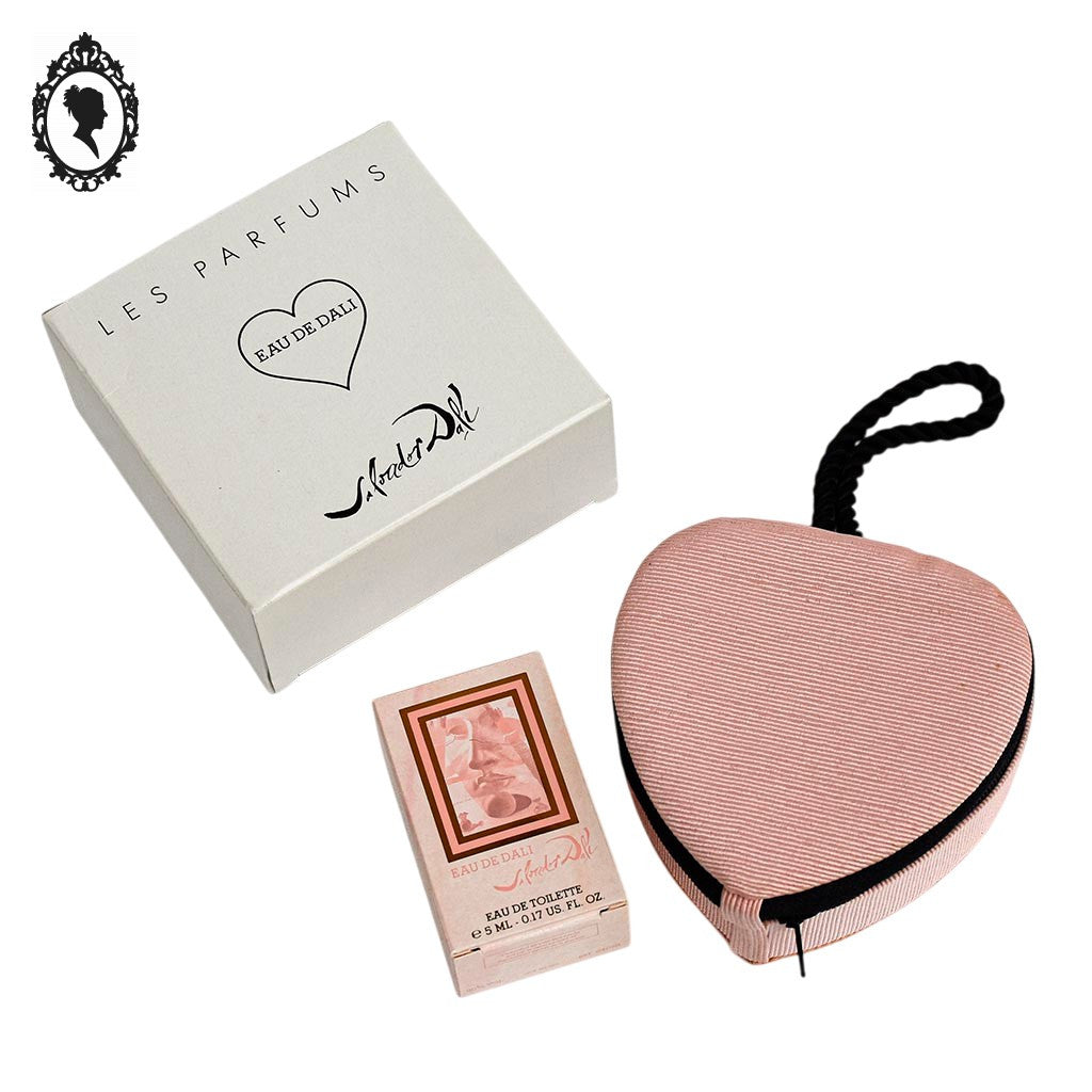 Miniature de parfum Eau de Dali de Salvador Dali boite écrin cœur rose