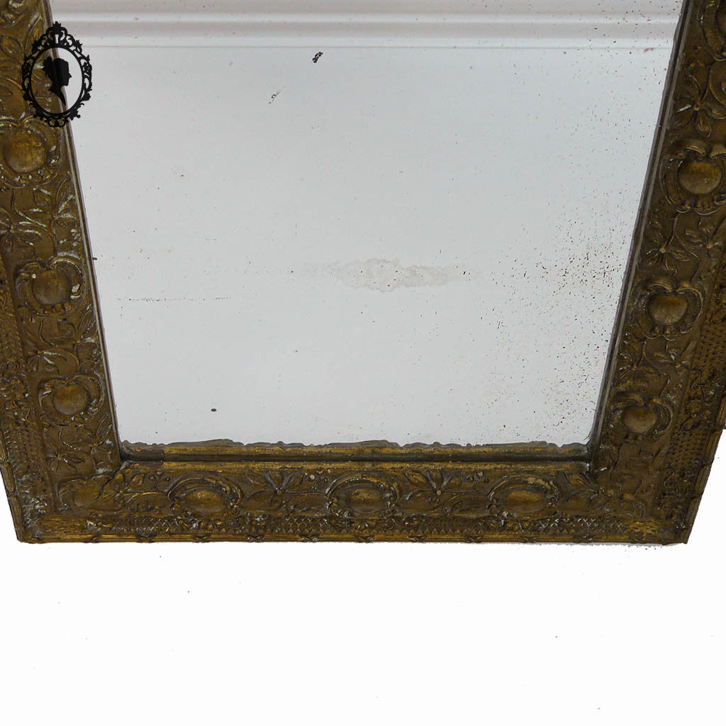 Miroir ancien avec fronton chimère phénix doré style Régence ou Napoléon 3 H 60 cm