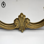 Miroir glace en bronze doré arabesque baroque mural H 36 cm vintage