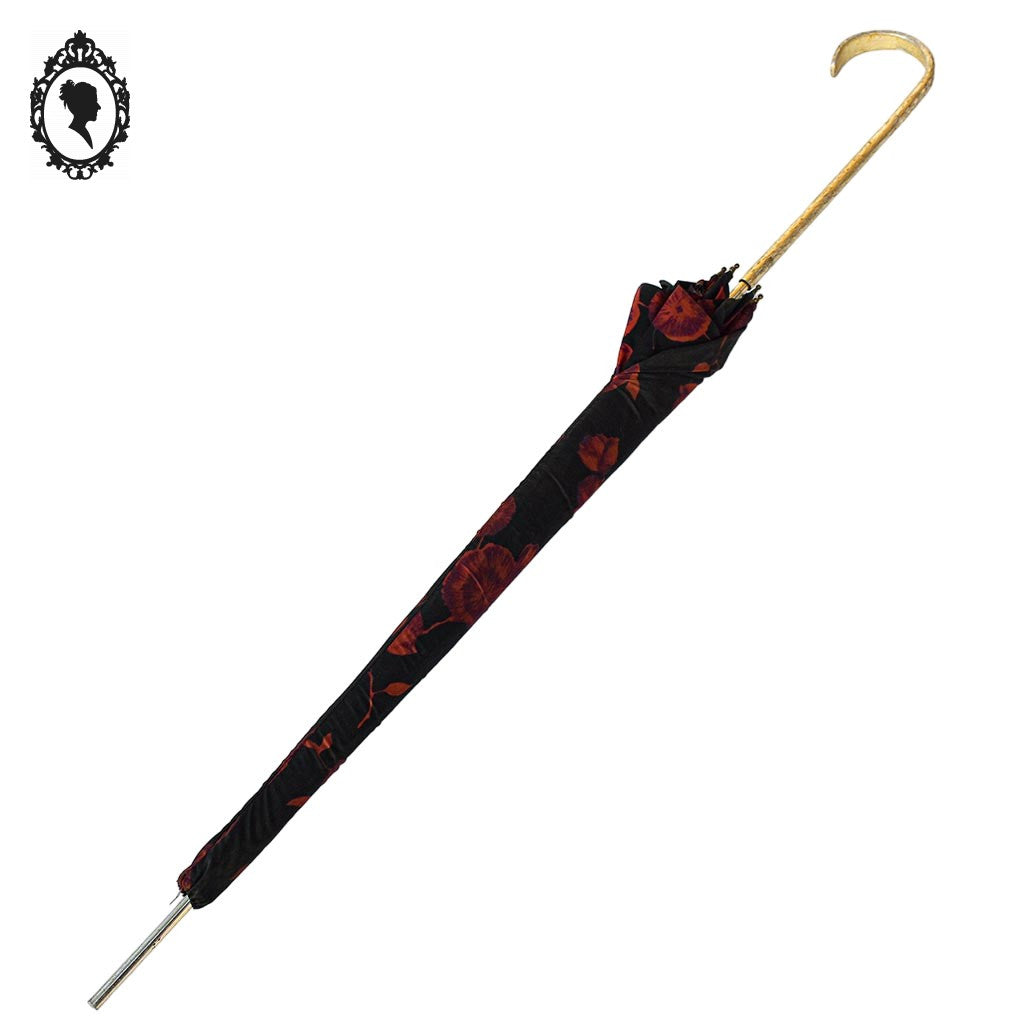 Parapluie fleuri rouge noir Nail Europ collection vintage