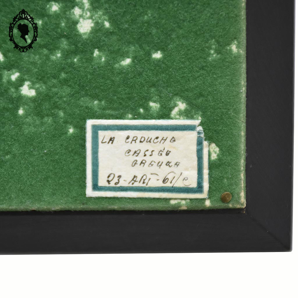 Petit cadre miniature portrait médaillon femme élégante sur ivoire La cruche cassée grecque ancien