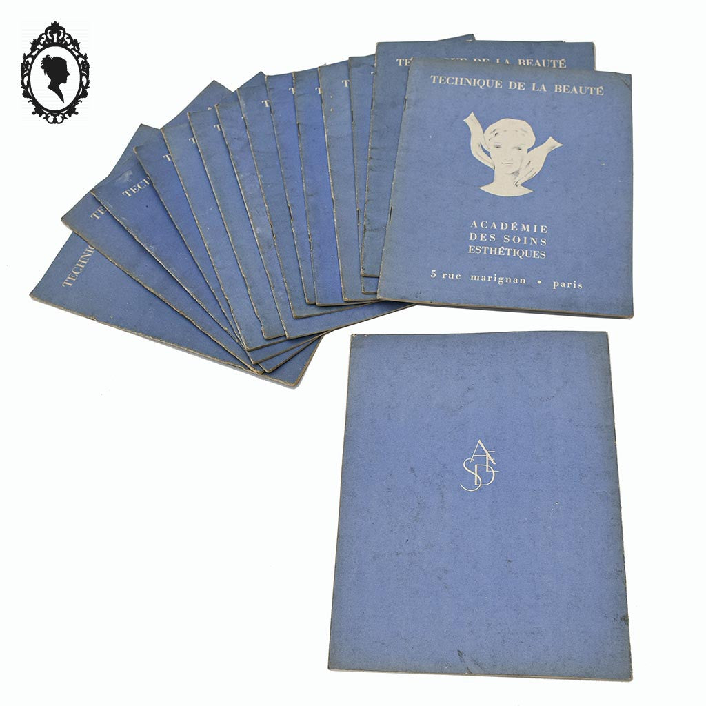 Rare Lot 15 fascicules livres revues vintages Technique de la Beauté 1949 Académie des soins esthétiques