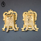 Rare paire de petits cadres pour photo miniature à poser en laiton ancien