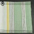 Service 12 serviettes et nappe écossaises vertes jaune lettre monogramme AG AE vintage