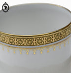 Service 12 tasses à café porcelaine blanc et doré Limoges JB et Cie France