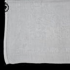 Service nappe et 12 serviettes de table anciennes damassées blanches monogramme CC