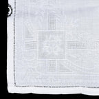 Service nappe et 12 serviettes de table anciennes damassées blanches monogramme JM ou WC