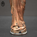 Statue Vierge Marie en métal orange objet religieux ancien vintage H 15 cm