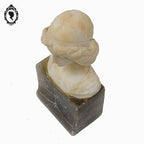 Statue tête buste femme en pierre beige et grise H 20 cm vintage