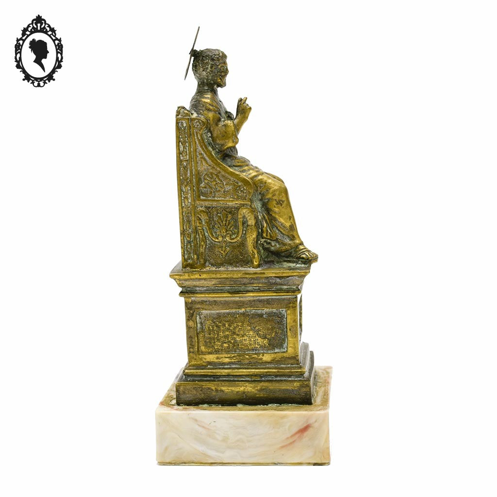 Statuette figurine ancienne religieuse St Pierre en laiton H 16 cm ancien vintage