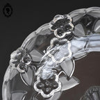 Superbe petit compotier coupelle coupe serviteur plat sur pied en verre moulé vintage